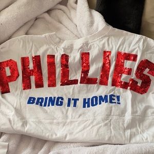 Pink VS Phillies L/s sequin tee